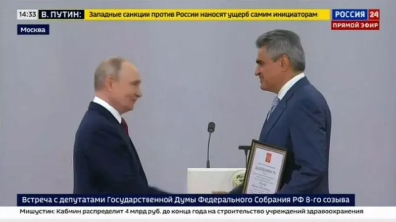 На церемонии награждения в Кремле Нечаев поблагодарил президента и заявил о необходимости продолжать усилия для победы в специальной военной операции.
