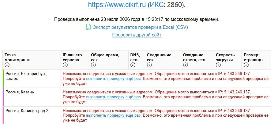 Сайт Центральной избирательной комиссии перестал открываться для пользователей из России одновременно с размещением деклараций кандидатов; официальных комментариев пока нет.