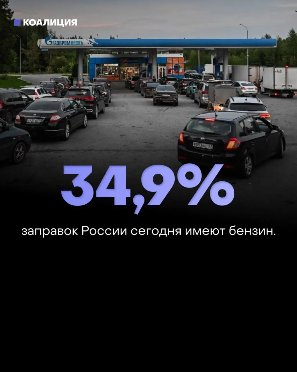 За неделю доступность бензина снизилась до 34,9% по всей стране; особенно тяжело в Липецкой области, Москве и Волгоградской области.