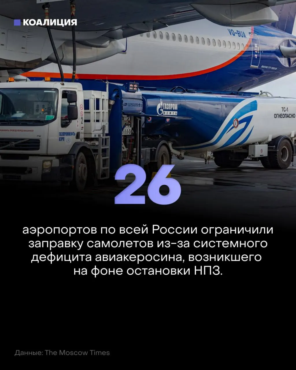 В 26 аэропортах России ограничили заправку авиакомпаний, режим в Пулково продлён до марта 2027 года, ограничения затронули иностранных перевозчиков; экспорт керосина запретили до 30 ноября.