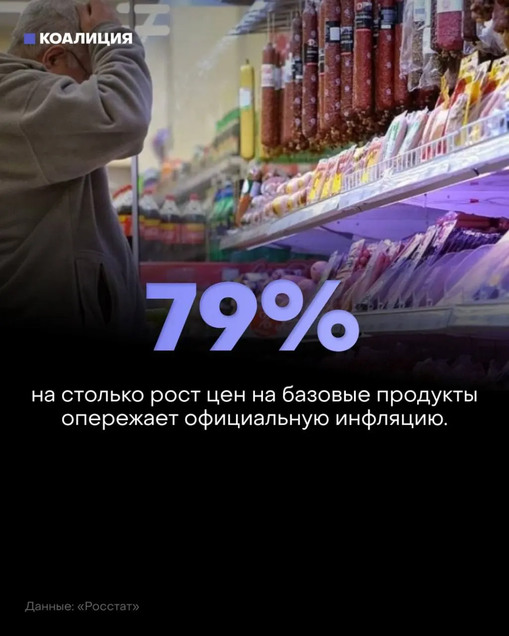 Базовый набор продуктов за январь—июль подорожал на 8,5% при инфляции 4,75%; еда теперь занимает почти 40% расходов граждан, а люди экономят на покупках возле дома.